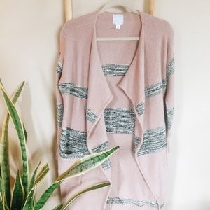 Pink and gray sweater cardigan